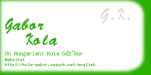 gabor kola business card